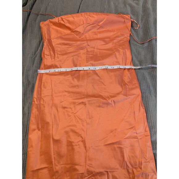 Emanual Ungaro Women's Size 6 100% Silk Peach Knee Length Dress Sleeveless - Picture 6 of 7